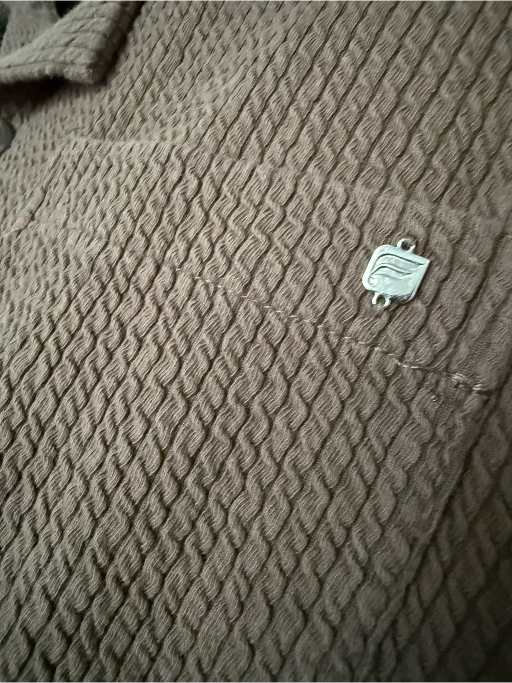 Fabletics Textured Short Sleeve Top in Brown - Picture 2 of 3